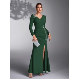 Elegant Sequin Patchwork Dress for Bridesmaids at Weddings And Evening Parties.