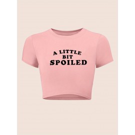 [Graphic Print Crop Top] Women's 