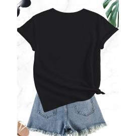 Plus Size - Women'S Plus Size Casual T-Shirt with Humorous Skeleton Quote - 