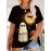 [Halloween Shirts] Plus Size Women's Halloween T-Shirt - Spooky Ghost, Bats & Full Moon Print, Stretchy Round Neck Short Sleeve Top | Casual Summer Outdoor Wear, Elegant & Comfortable Fabric