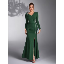 Elegant Sequin Patchwork Dress for Bridesmaids at Weddings And Evening Parties.